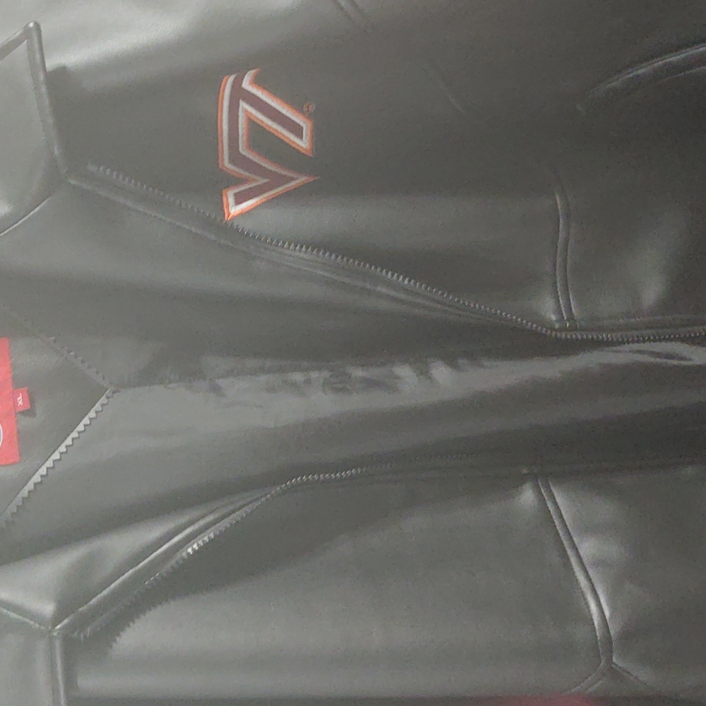 Virginia Tech Zip Up -Leather Look - Jacket